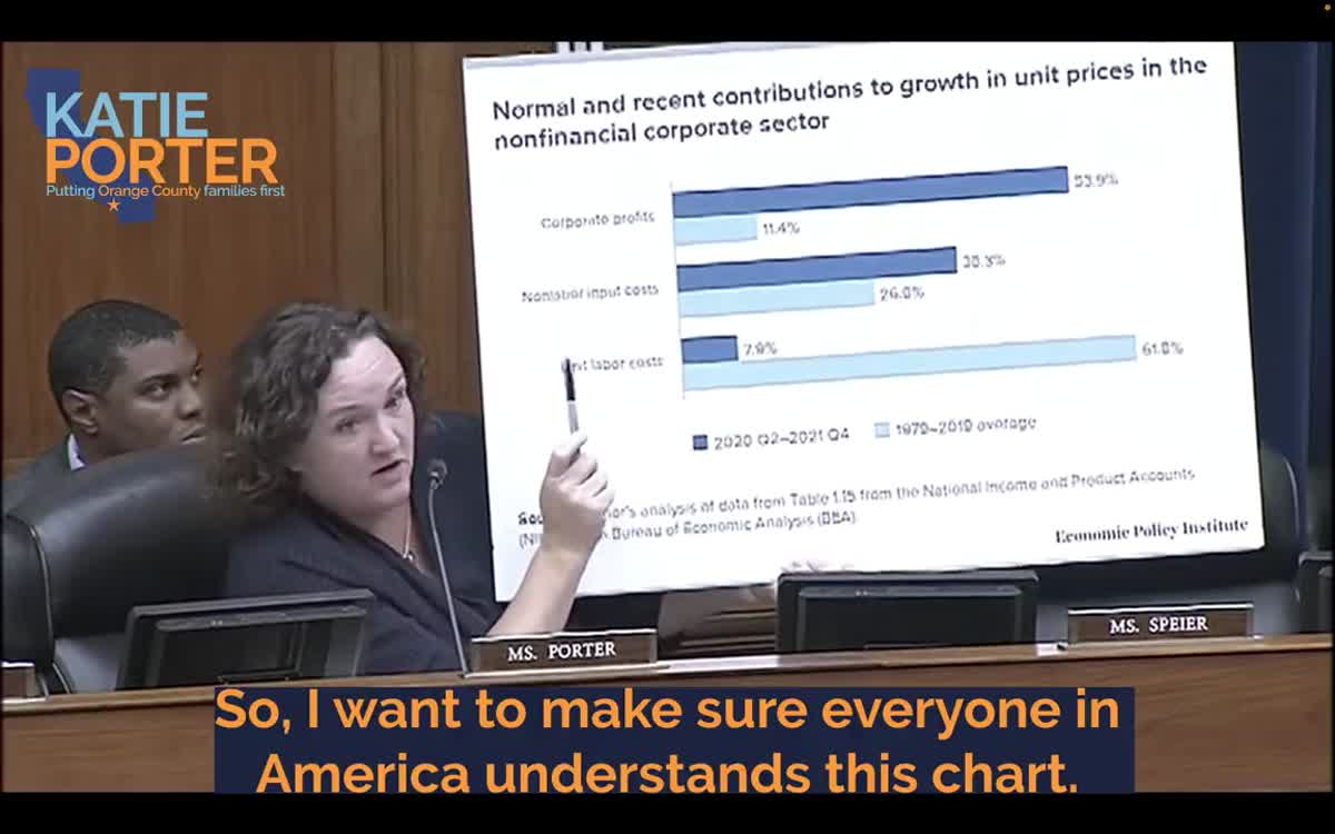 Watch Katie Porter Explain What s Really Driving Inflation Crooks And 