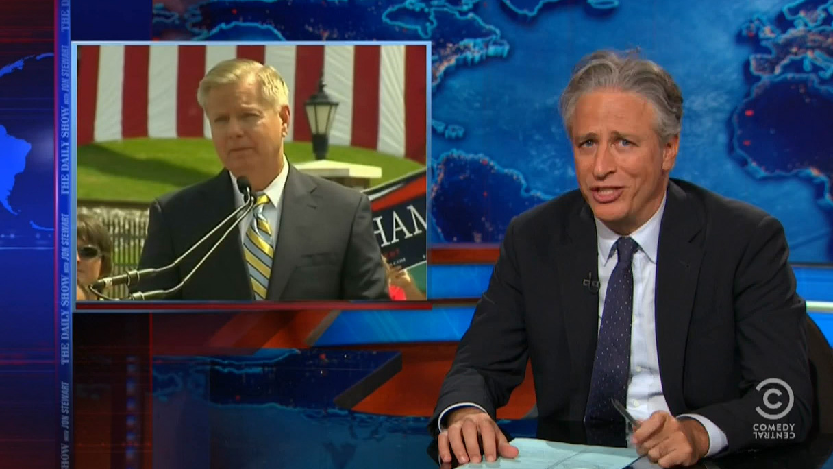 Jon Stewart On Lindsey Graham's Leap Into The 2016 Clown Car Crooks