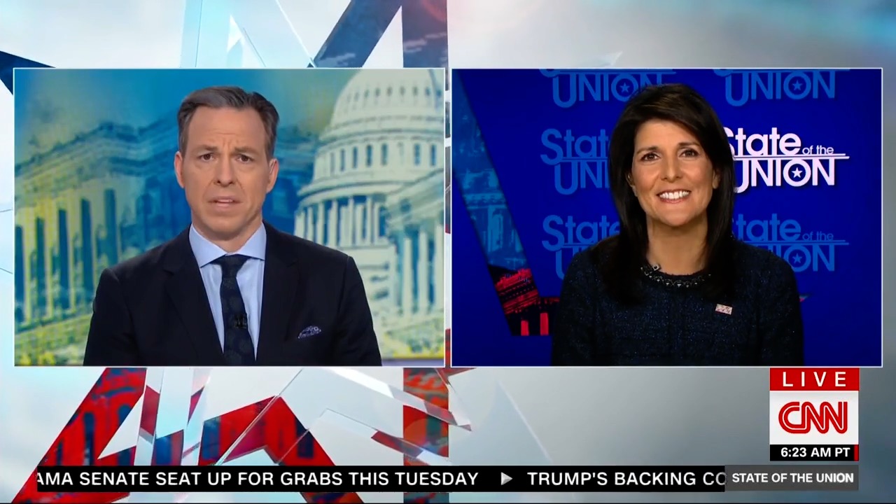 Trump UN Ambassador Nikki Haley Wishes Jewish Host Jake Tapper A 'Merry ...