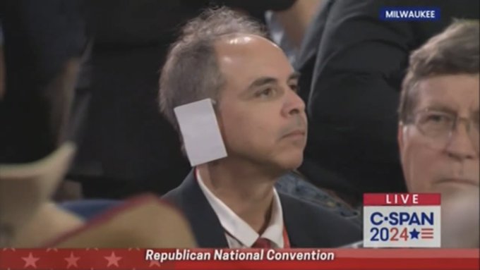 RNC Attendees Don Ear Bandages In Support Of Trump