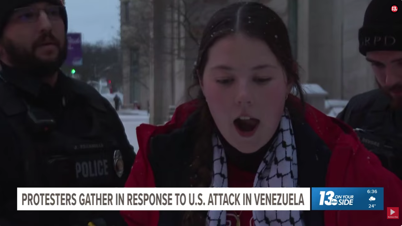 Woman Arrested On Live TV For Protesting Trump's War Crimes