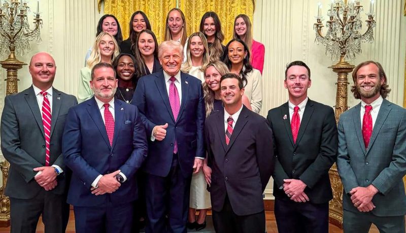 Low IQ Trump Posts Misogynistic Photo Of NCAA Women's Tennis Champs